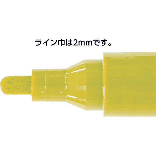 Shinwa Construction Paint Marker, Medium Point, Round Tip, Yellow, Pack of 6, 79114, 1 PK