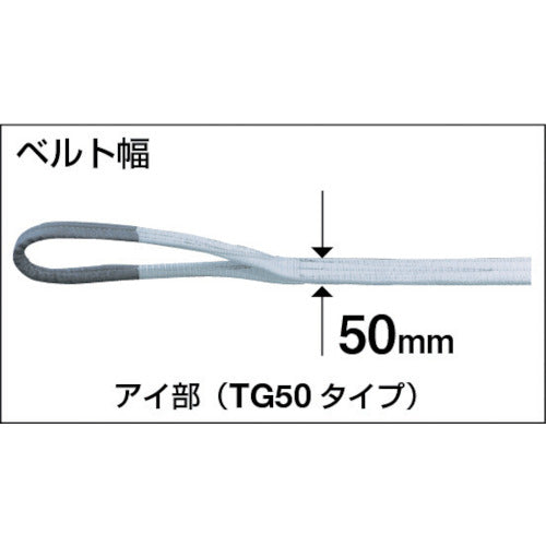 ＴＲＵＳＣＯ　ベルトスリング　ＪＩＳ１等級　化学薬品用　５０ｍｍＸ１．０ｍ　TG50-10C　1 本