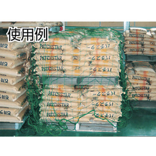 TRUSCO cargo holding net, mesh size 110mm, width 3.6m x length 3.6m, green, TN110-3636, 1 sheet