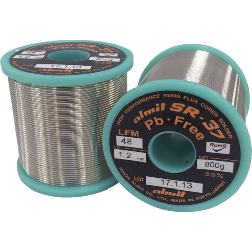 Alumite Lead-free flux cored solder SR-37 LFM48 1.2mm SR37LFM48-3.5-1.2MM 1 roll