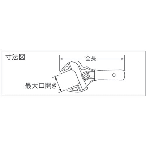 ＴＯＰ　薄型軽量ワイドモンキレンチ　ショートエコワイド　口開寸法８〜３８　HY-38S　1 丁