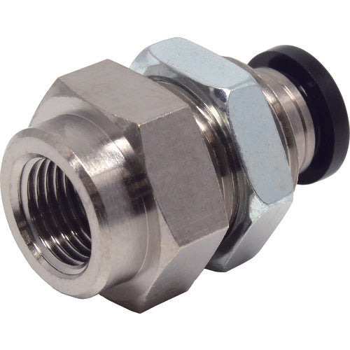 PISCO Tube Fitting Female Bulkhead Straight Tube 6 Connection Size R1/8 PMF6-01 1 pc