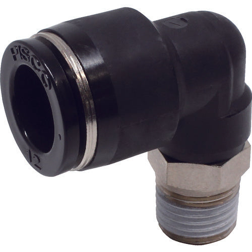 PISCO 튜브 피팅 엘보 적합 외경 12mm 접속 구경 R1/4 PL12-02 1개