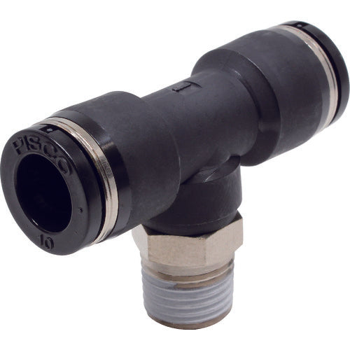 ＰＩＳＣＯ　チューブフィッティング　ティー　適合外径１０×１０ｍｍ　接続口径Ｒ１／４　PB10-02　1 個