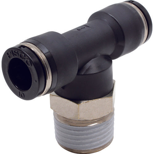 ＰＩＳＣＯ　チューブフィッティング　ティー　適合外径１０×１０ｍｍ　接続口径Ｒ１／２　PB10-04　1 個