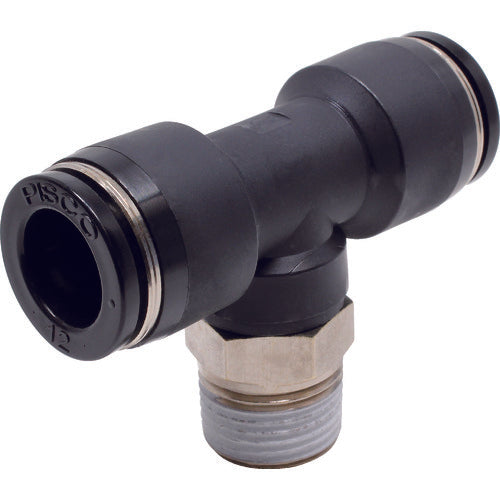 ＰＩＳＣＯ　チューブフィッティング　ティー　適合外径１２×１２ｍｍ　接続口径Ｒ３／８　PB12-03　1 個