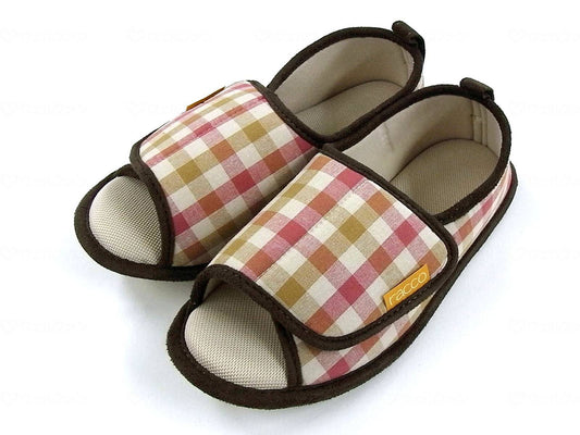 ニッポンスリッパRACCOルームシューズ　ハグ ﾁｪｯｸﾜｲﾝ M