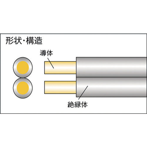 正和電工　平行線　ＶＦＦビニールコード　１００ｍ　灰　グレー　FF-100BD　1 巻