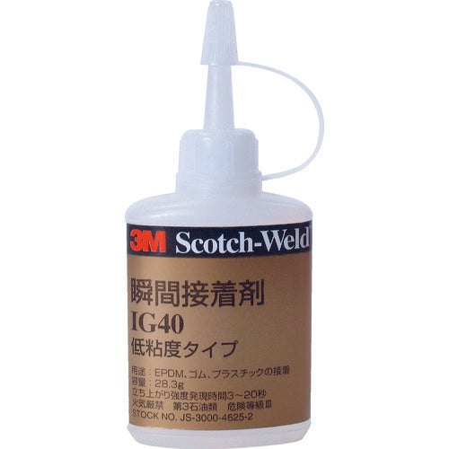 ３Ｍ　Ｓｃｏｔｃｈ−Ｗｅｌｄ　瞬間接着剤　ＩＧ４０　透明　２７ｍｌ　IG40 27ML　1 本