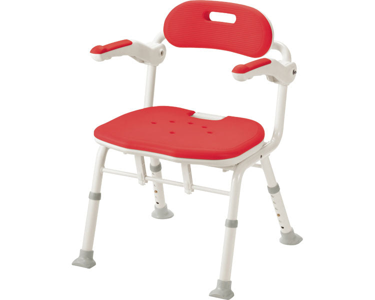 安寿　折りたたみシャワーベンチ　ISフィット / 536-105　レッド　1 台