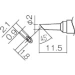 白光　こて先　２ＢＣ型　溝付　はんだめっき　１ｍｍ　T12-BCM2　1 本