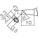 白光　こて先　３ＢＣ型　溝付　はんだメッキ　１ｍｍ　T12-BCM3　1 本