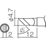 白光　こて先　ＫＲ型（Ｚ）　T12-KRZ　1 本