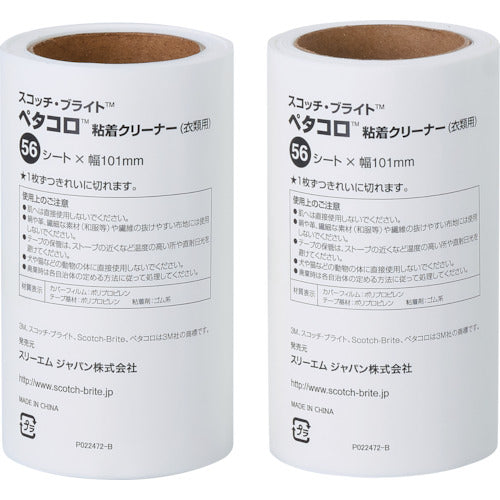 ３Ｍ　スコッチ・ブライト　衣類用粘着クリーナー　ペタコロ用スペアテープ（２巻入）　836RP56-JA　1 袋