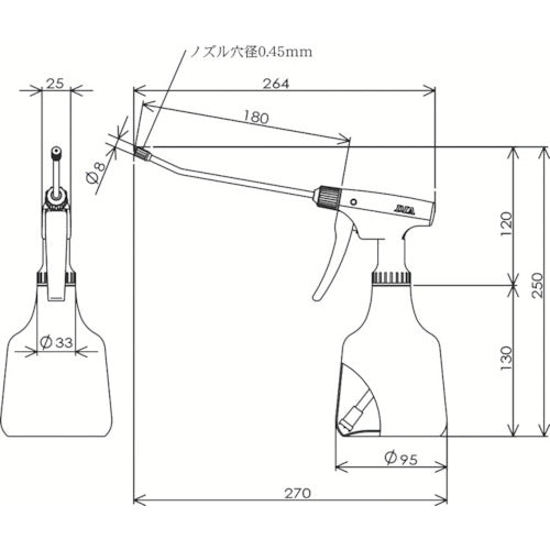 ＦＵＲＵＰＬＡ　スプレー容器　ダイヤスプレーロングピストル　レッド　５００ｍｌ　530-11　1 個