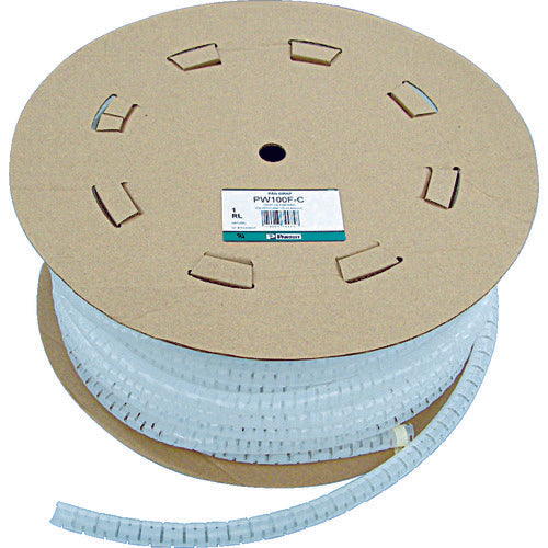 PANDUIT Wire Protection Tube, Slit Type Spiral, Panwrap, Bundle Diameter 12.0 Φmm, 61m Roll, Natural, PW50F-T, PW50F-T, 1 Roll