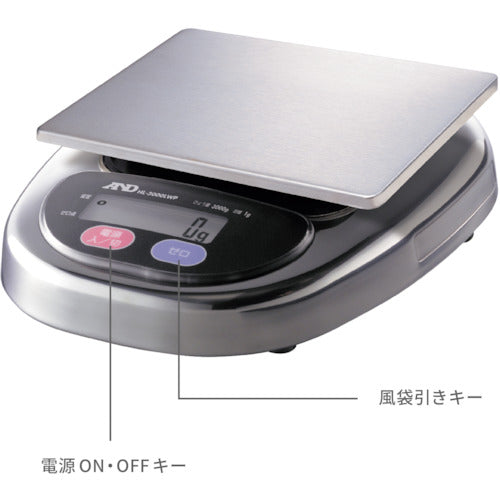 A&amp;D 방진·방수 디지털 저울 워터 보이 접시 치수 174×137mm HL3000LWP 1대