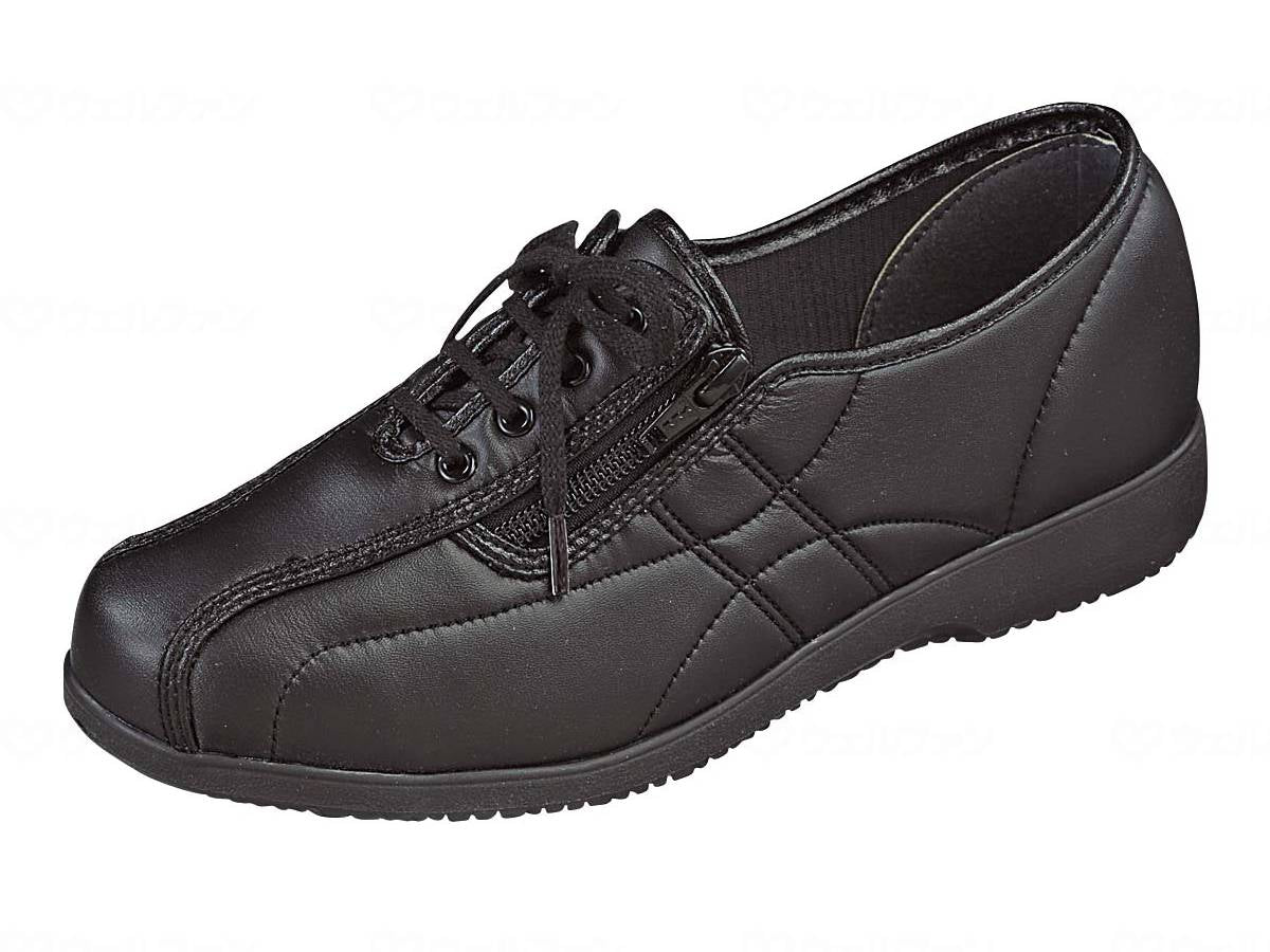 広島化成くつろぎエルダー323 ﾌﾞﾗｯｸ 23.0