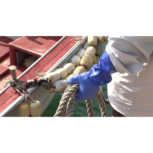 SHOWA PVC gloves No. 660 oil-resistant long vinyl robe, blue, LL size, NO660-LL, 1 pair