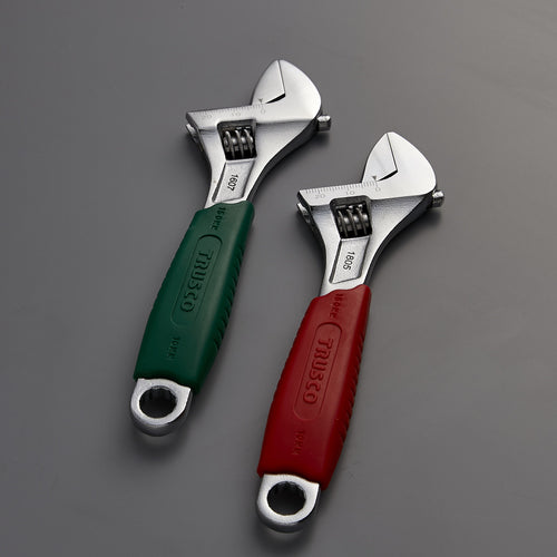 ＴＲＵＳＣＯ　　グリップ付モンキーレンチ　赤　３００ｍｍ　TRMG-300-R　1 丁