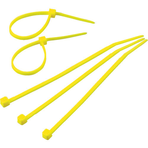 ＴＲＵＳＣＯ　カラーケーブルタイ　黄　幅２．５Ｘ１００ｍｍ最大結束Φ２２標準型　TRCVR-100Y　1 袋