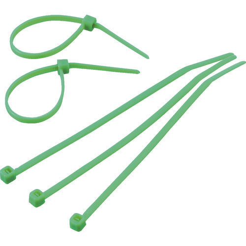 ＴＲＵＳＣＯ　カラーケーブルタイ　緑　幅２．５×１００ｍｍ最大結束Φ２２標準型　TRCVR-100GN　1 袋