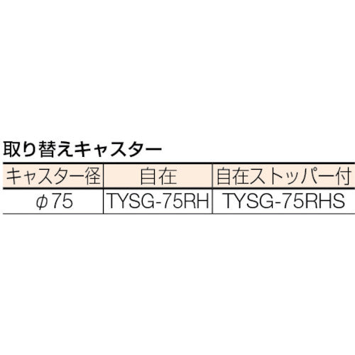 ＴＲＵＳＣＯ　箱台車　内寸５２０Ｘ３７０　ゴム車　自在ストッパー付Ｘ２　B-1BGS　1 台