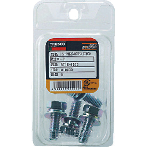 TRUSCO 와셔 임베디드 육각 볼트 트리머 3가 화이트 사이즈 M6×10 20개입 B716-0610 1 PK