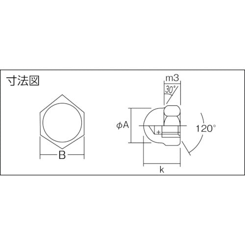 ＴＲＵＳＣＯ　袋ナット３形２種　三価白　サイズＭ３×０．５　３７個入　B739-0003　1 PK