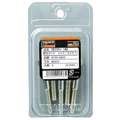 ＴＲＵＳＣＯ　六角穴付ボルト　三価白　半ネジ　Ｍ６×７５　５本入　／キャップボルト（ＣＡＰ）　B730-0675　1 PK