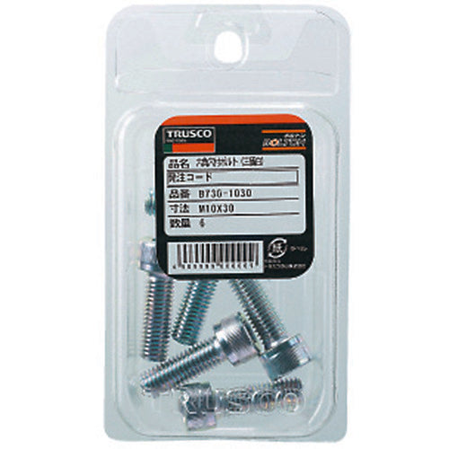ＴＲＵＳＣＯ　六角穴付ボルト　三価白　全ネジ　Ｍ３×５　３２本入　／キャップボルト（ＣＡＰ）　B730-0305　1 PK