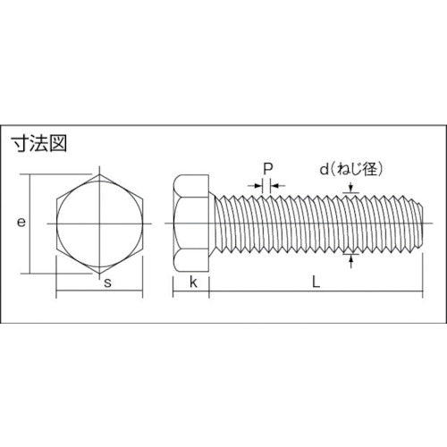 TRUSCO 육각 볼트 3가백 전체 나사 M12×70 2개입 B722-1270 1 PK