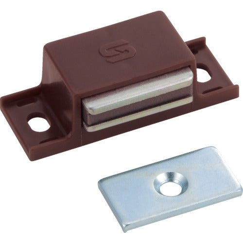 TRUSCO Magnetic Catch, Resin, L40mm, Brown, TSM-10P-BR, 1 pc
