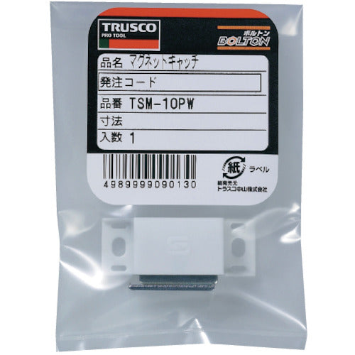 TRUSCO 마그넷 캐치 수지제 L40mm 화이트 TSM-10P-W 1개