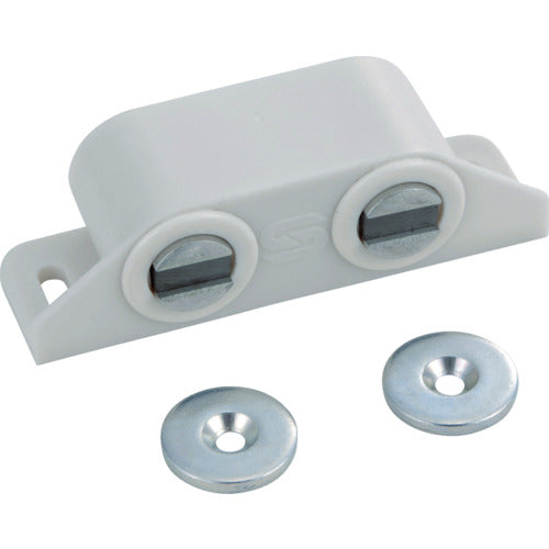 TRUSCCO 마그넷 캐치(가로형) 나일론제 L62mm 화이트 TSM-25SW-W 1개