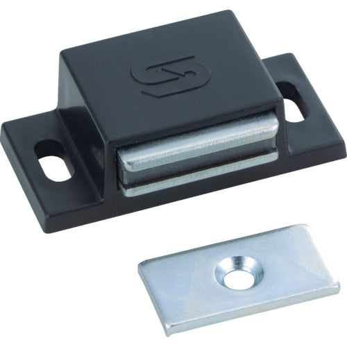 TRUSCO 마그넷 캐치(횡형) 수지제 L40mm 블랙 TSM-41-BK 1개