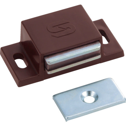 TRUSCCO 마그넷 캐치(횡형) 수지제 L40mm 차 TSM-41-BR 1개