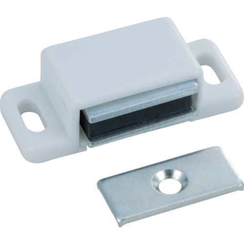 TRUSCCO 마그넷 캐치(가로형) PE제 L46.7mm 화이트 TSM-50P-W 1개