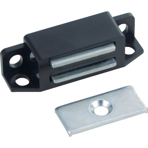 TRUSCO Magnetic Catch, Plastic, Vertical and Horizontal, L45mm, Black, TSM-63P-BK, 1 pc