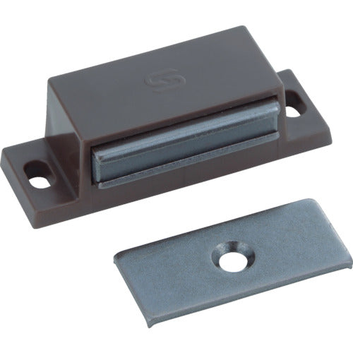 TRUSCO Magnetic Catch (Horizontal Type) PP L50mm Brown TSM-71-BR 1 pc