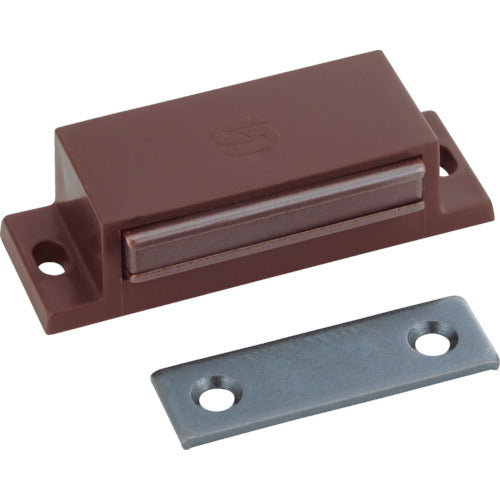 TRUSCO Magnetic Catch (Horizontal Type) Plastic L60mm Brown TSM-81-BR 1 pc