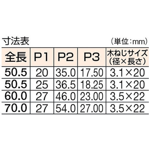 ＴＲＵＳＣＯ　スチール製抜き差し蝶番　左用　（１組（袋）＝２個入）　225-5040L　1 組