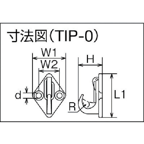 ＴＲＵＳＣＯ　ウォールフック　ステンレス製　＃０　（１個＝１袋）　TIP-0　1 個