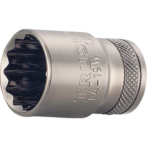 TRUSCO Socket, 12-sided type, 12.7 mm drive, 19 mm across, T4-19W, 1 pc