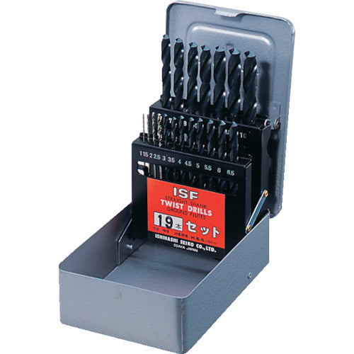ＩＳＦ　ストレートドリル　１９本組セット（スチールケース入り）　D19-S　1 Ｓ