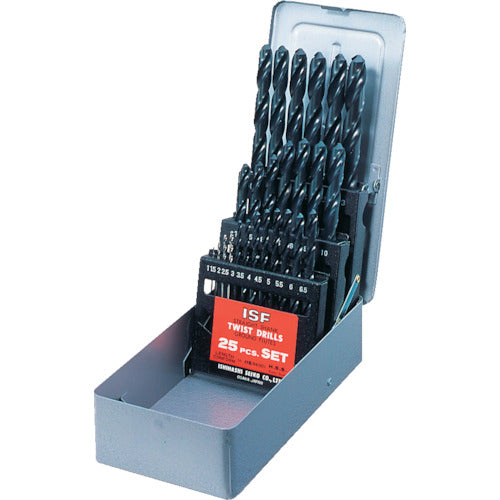 ＩＳＦ　ストレートドリル　２５本組セット（スチールケース入り）　D25-S　1 Ｓ