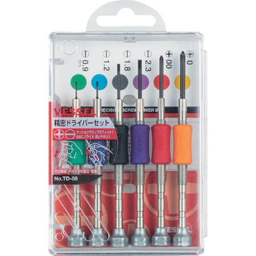ＶＥＳＳＥＬ　精密ドライバーセット　ＴＤ‐５６　６サイズ入り　TD-56　1 Ｓ