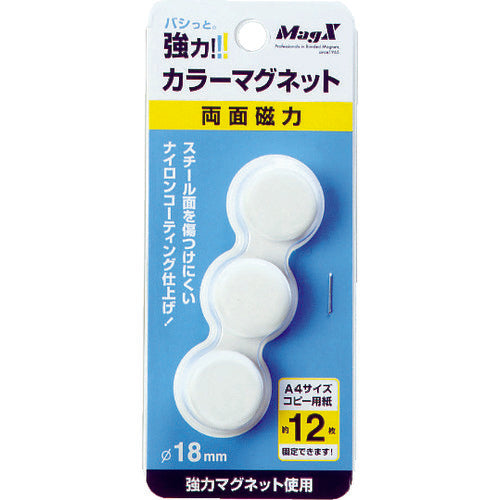 마그엑스 컬러 마그넷 화이트 3P MFCM-18-3P-W 1 PK