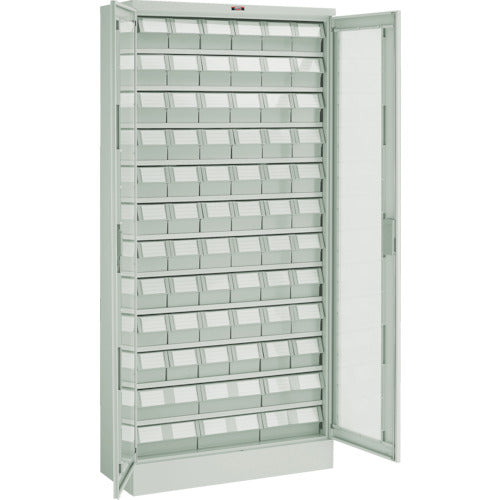 TRUSCCO 컨테이너 랙 케이스 밴 랙 케이스 M형 양쪽 열림 도어 인출 소X60 대X6개 네오그레이