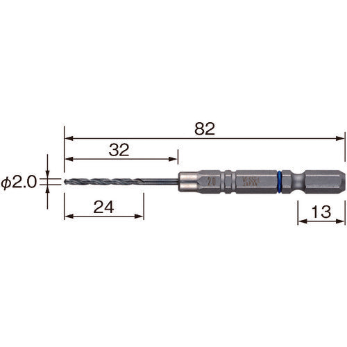 VESSEL 쿠션 드릴 철공용 AMD 2.0mm AMD-2.0 1개